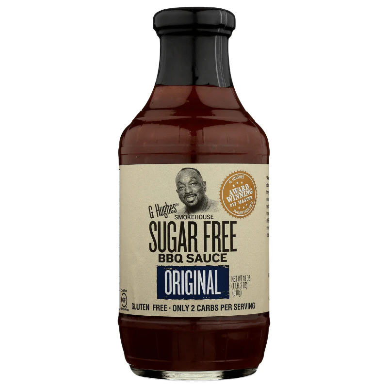 [Best Before: 05/26/2026] G Hughes Smokehouse Sugar Free BBQ Sauce Original, 18 oz