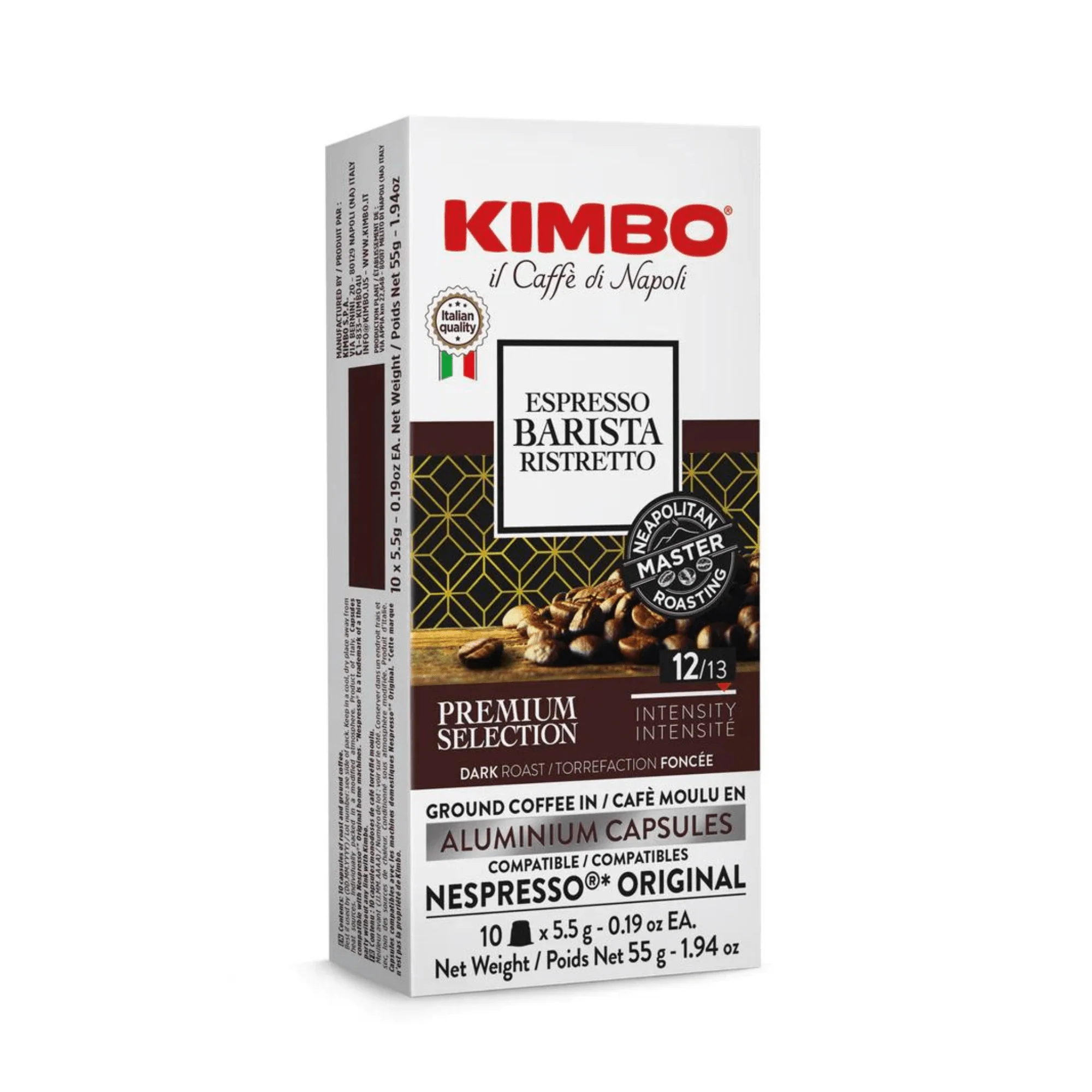 Kimbo Nespresso Compatible Barista Ristretto Aluminum Capsules, 10 Count
