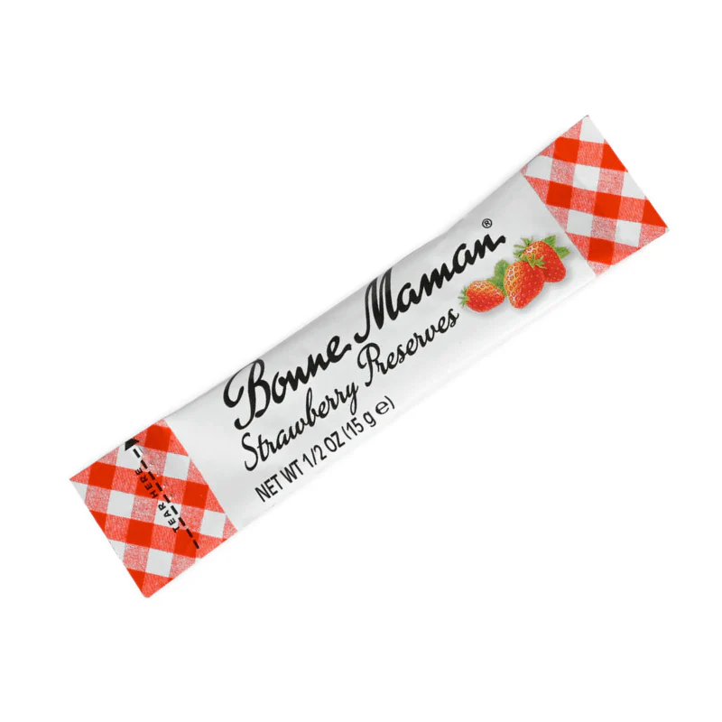 [Best Before: 09/30/2026] Bonne Maman Strawberry Preserve Sticks, 0.5 oz
