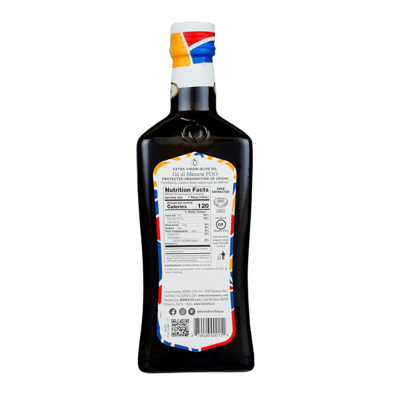 Bono PDO Sicilian Val Di Mazara Extra Virgin Olive Oil, 16.9 oz - Image 2