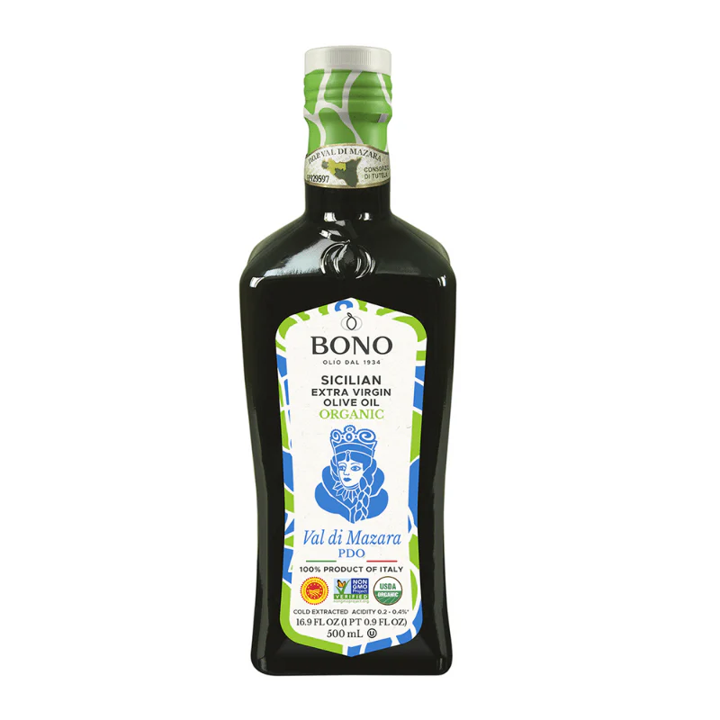 Bono PDO Sicilian Val Di Mazara Organic Extra Virgin Olive Oil, 16.9 oz