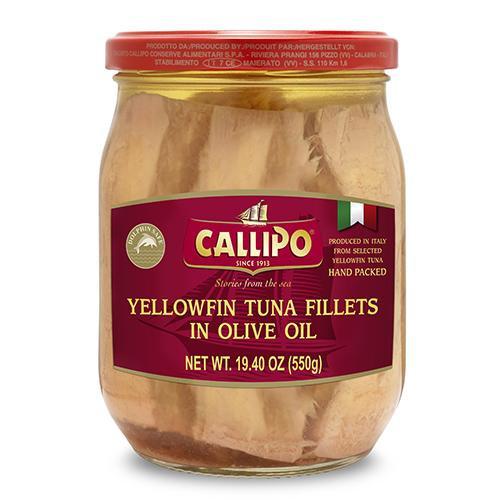 Callipo Yellowfin Tuna Fillets in Olive Oil, 19.4 oz Jar