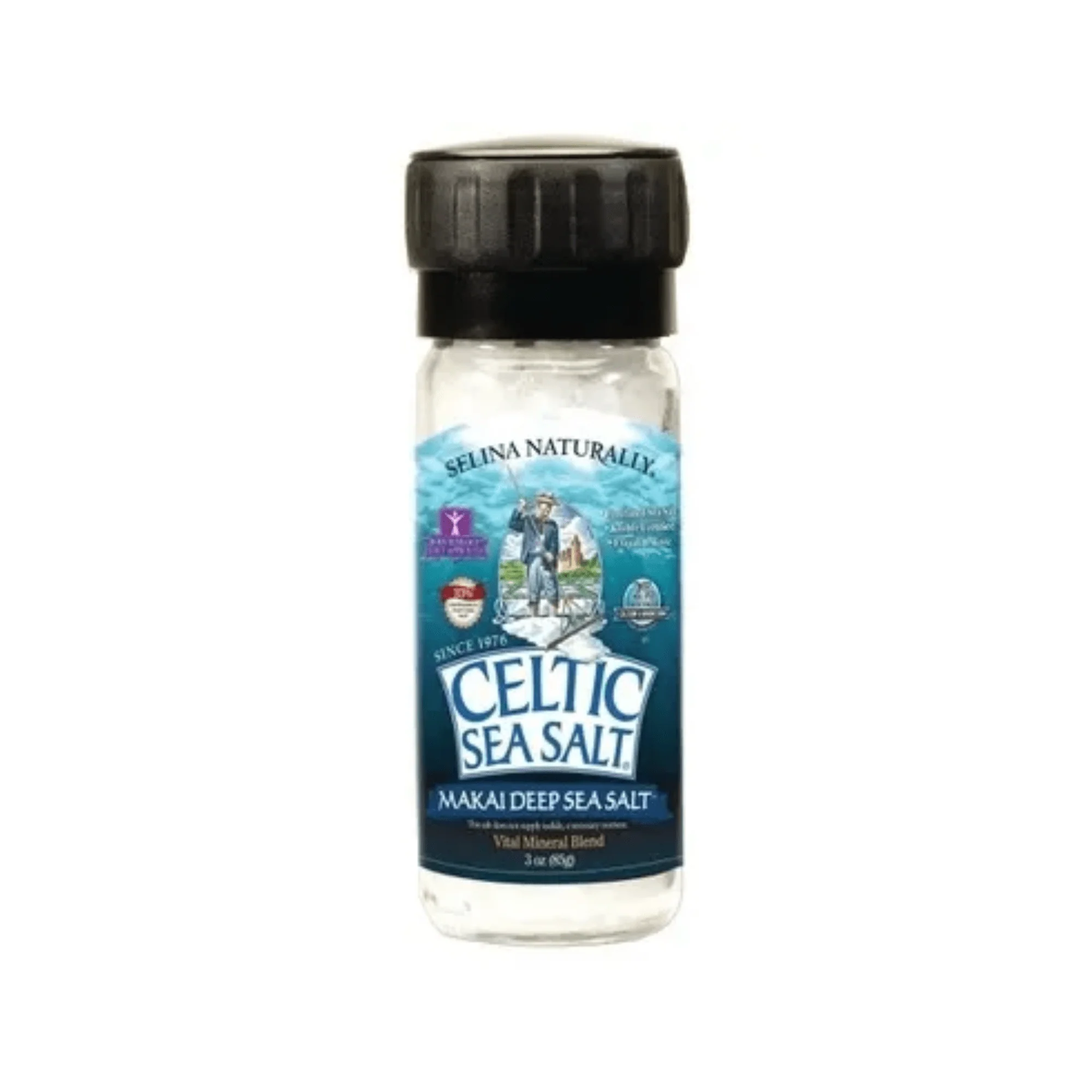 Celtic Sea Salt Makai Pure Gourmet Sea Salt Mini Grinder, 3 oz