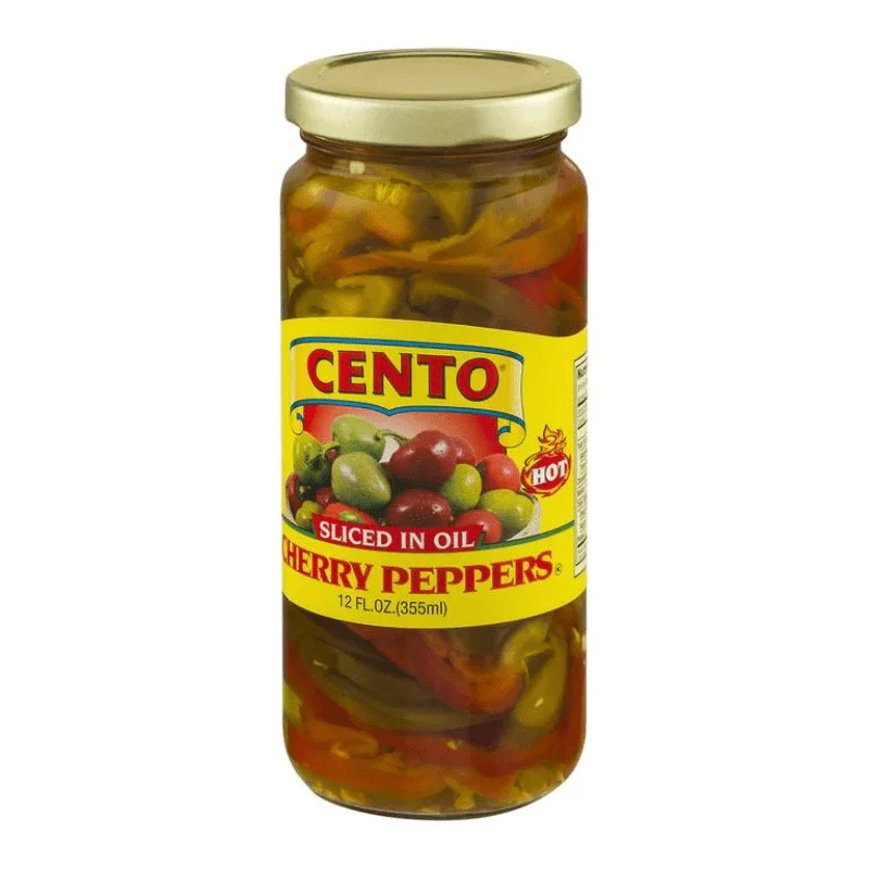 [Best Before: 09/02/2026] Cento Hot Sliced Cherry Peppers in Oil, 12 oz (355ml)