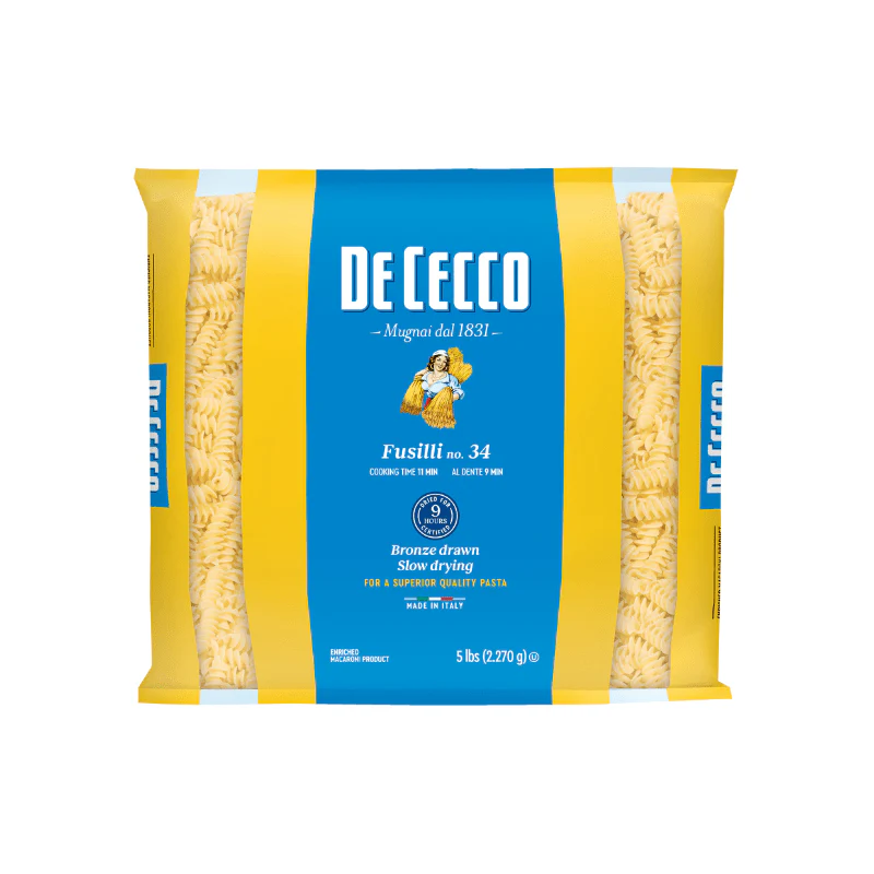 De Cecco #34 Fusilli Bulk Pasta, 5 lbs