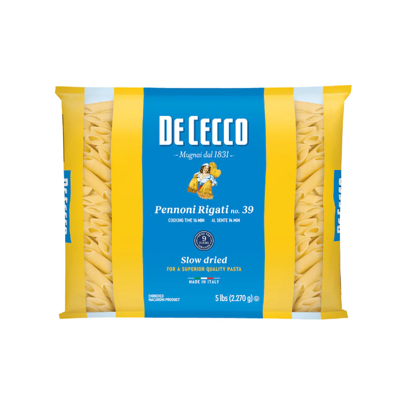 De Cecco #39 Pennoni Rigate Bulk Pasta, 5 lb.