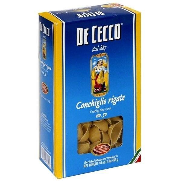 [Best Before Jan-11-2027] De Cecco #50 Conchiglie Rigate, 1 lb