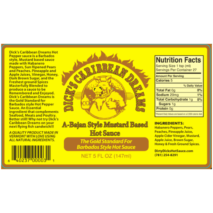 [Best Before: 11/26/2026] Dirty Dick's Caribbean Dreams Hot Pepper Sauce, 5 oz - Image 2