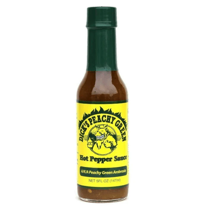 Dirty Dick's Peachy Green Hot Pepper Sauce, 5 oz