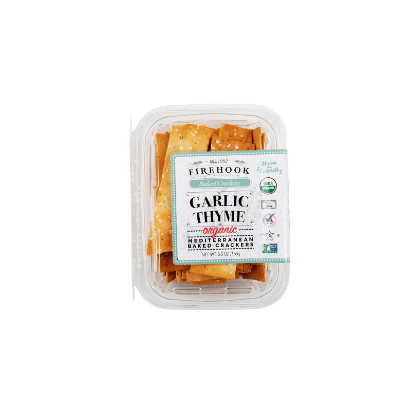 Firehook Organic Garlic Thyme Baked Crackers, 5.5 oz