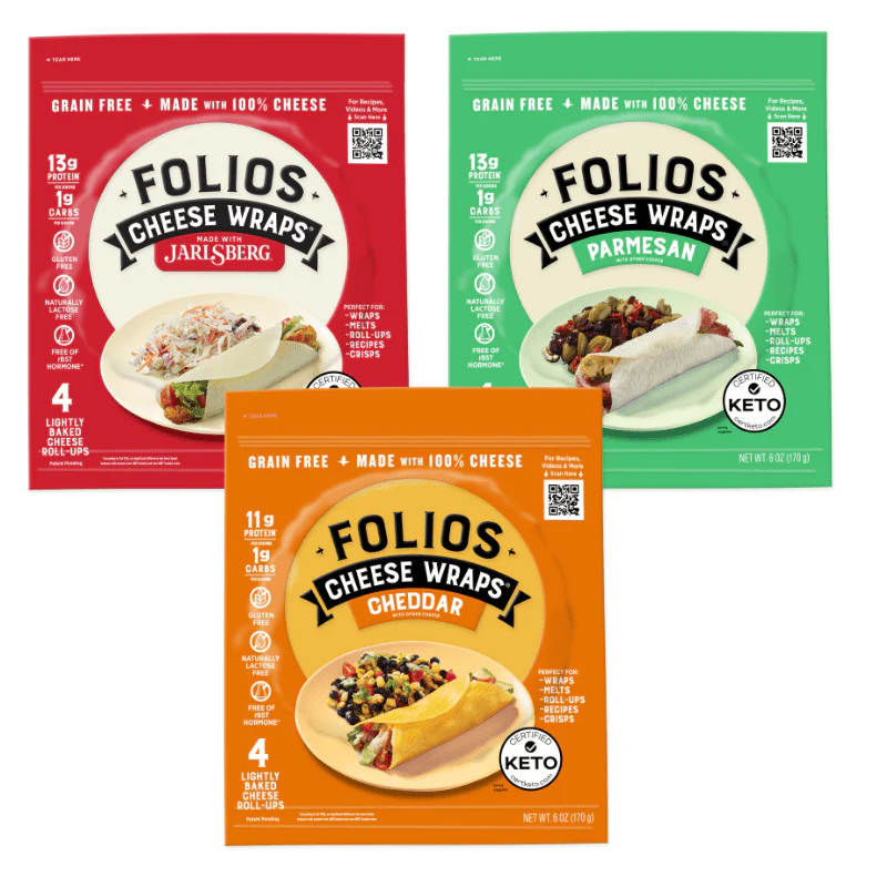 Folios Cheese Wraps Variety, 6 oz [Pack of 3]