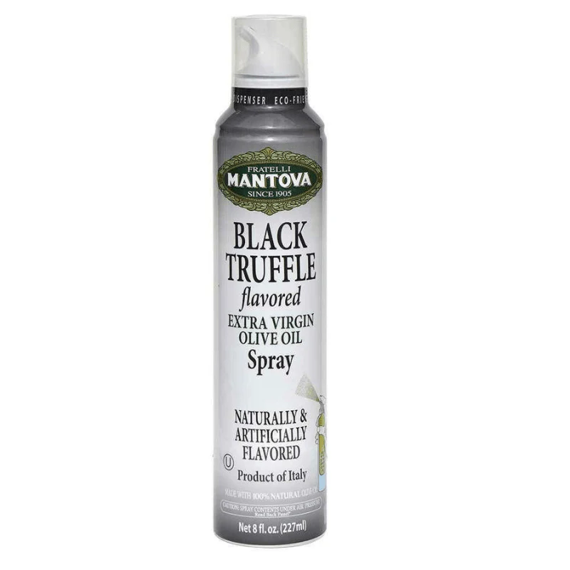 [Best Before: 12/14/2026] Fratelli Mantova Black Truffle Flavored Extra Virgin Olive Oil Spray, 8 fl oz