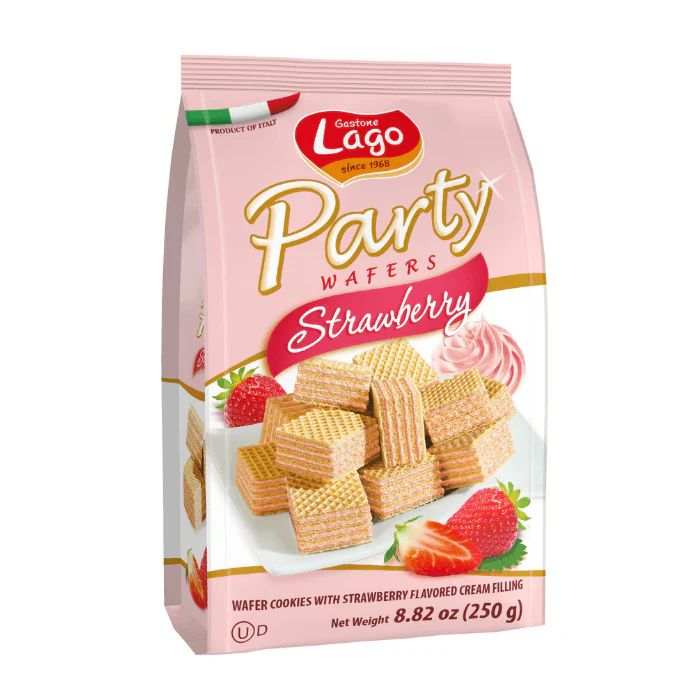 Gastone Lago Strawberry Wafers, 8.8 oz