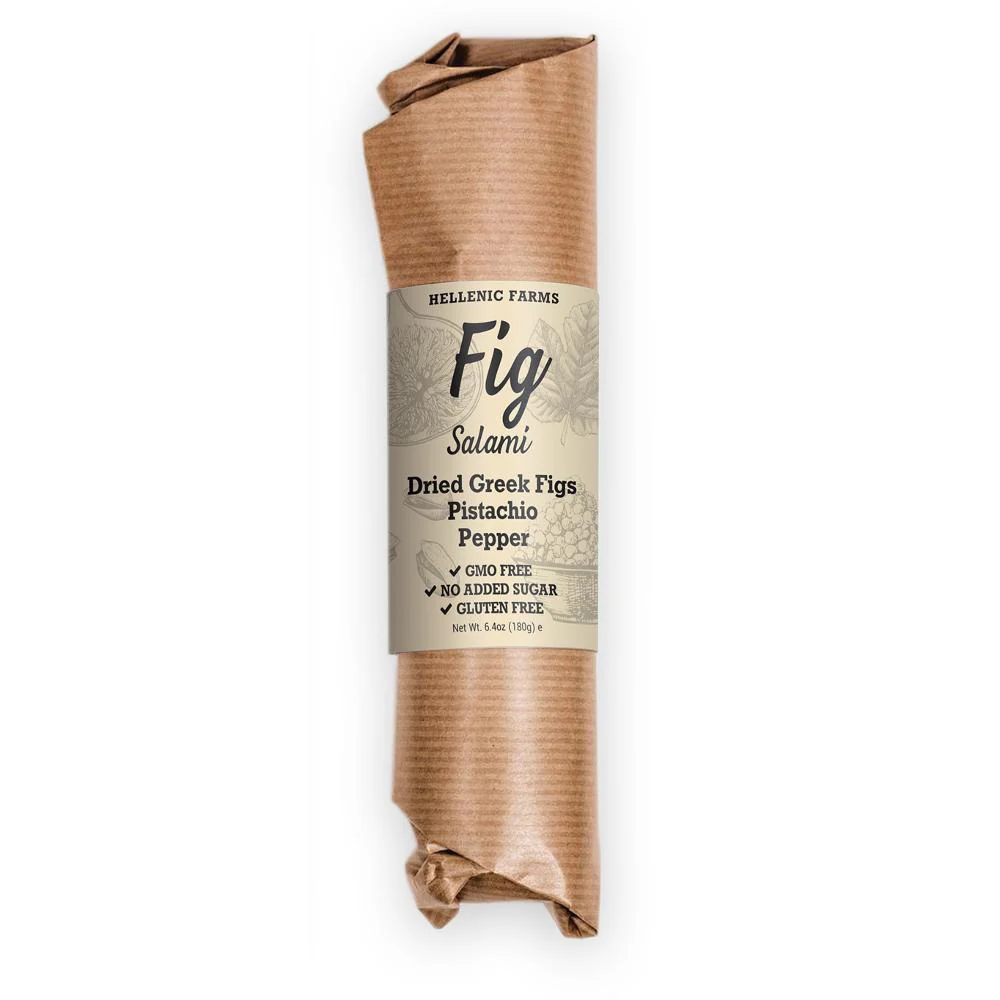 Hellenic Farms Fig Salami with Pistachio and Pepper, 6.4 oz