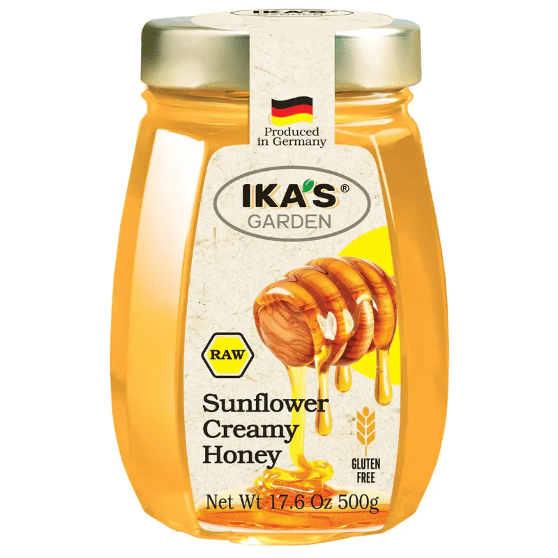 Ika’s Garden Raw Sunflower Creamy Honey, 17.6 oz