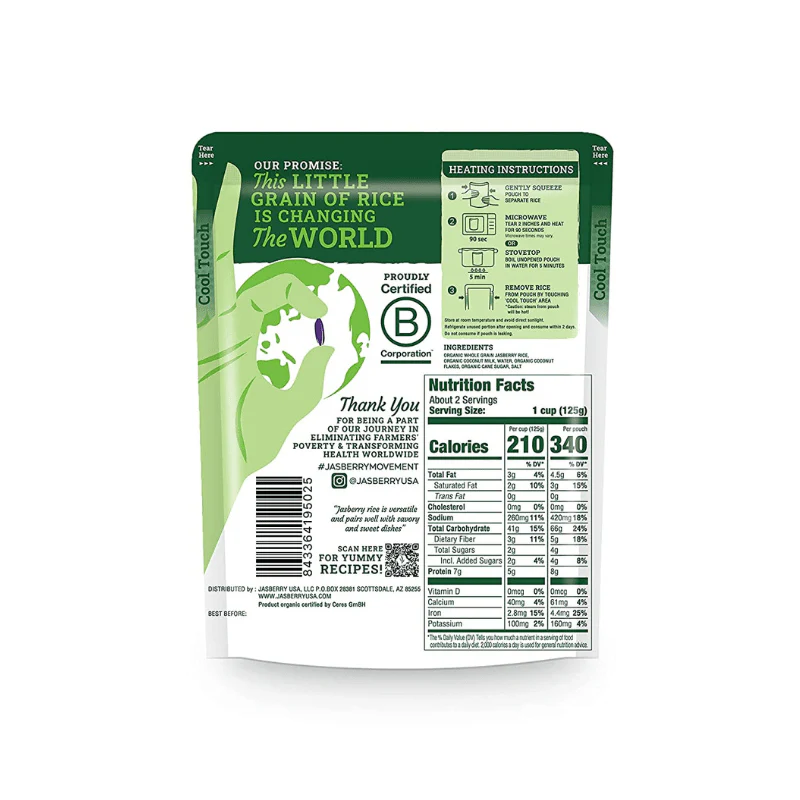 Jasberry Organic Ready to Eat Coconut Superfood Rice, 7.05 oz - Image 3