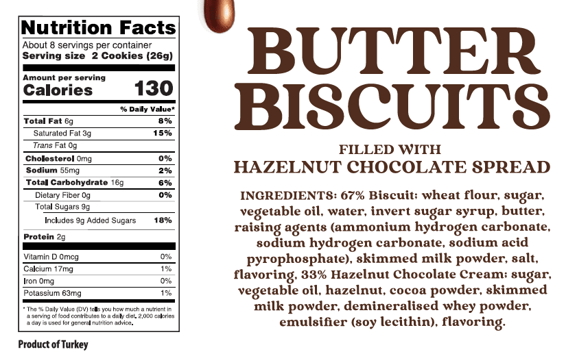 [Best Before: 08/08/2026] Just The Fun Bite Butter Biscuits Filled with Hazelnut Chocolate Spread, 7 oz - Image 2