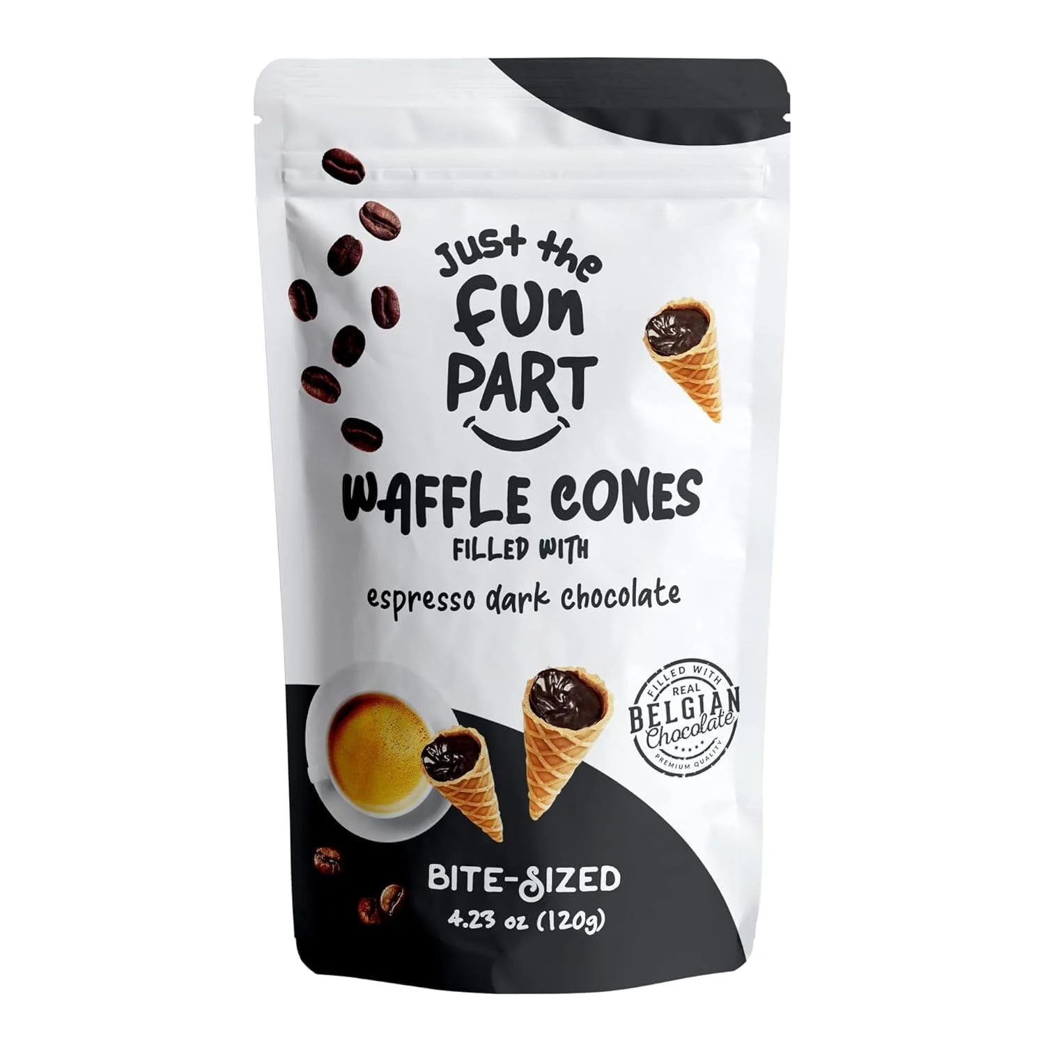 Just the Fun Part Espresso Dark Chocolate Waffle Cones, 4.3 oz