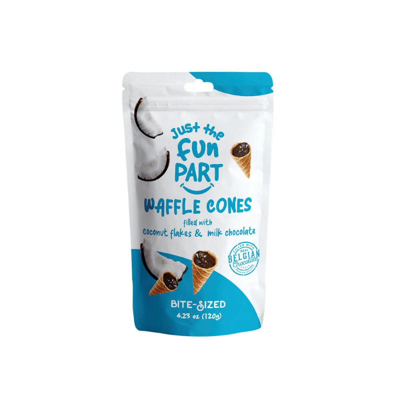 Just The Fun Part Mini Waffle Cones with Coconut Flakes & Chocolate, 4.23 oz