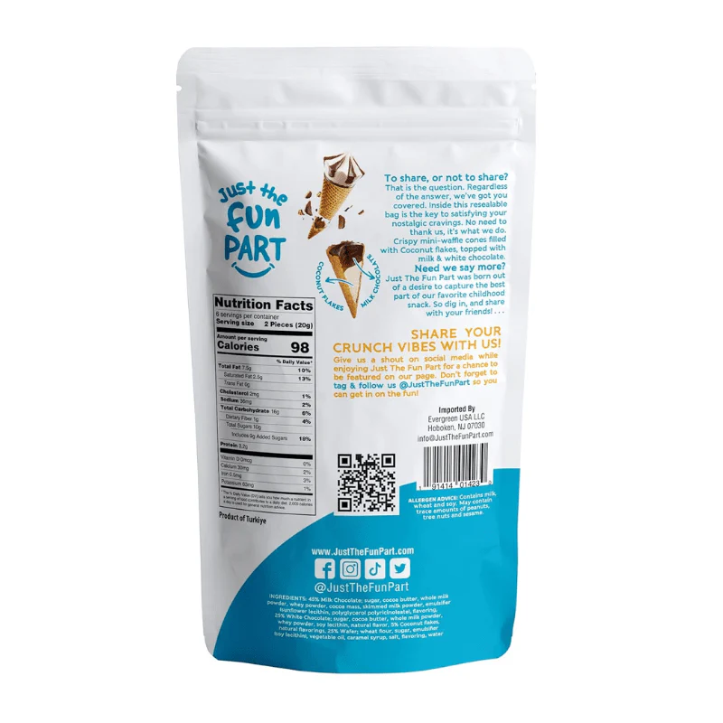 Just The Fun Part Mini Waffle Cones with Coconut Flakes & Chocolate, 4.23 oz - Image 2