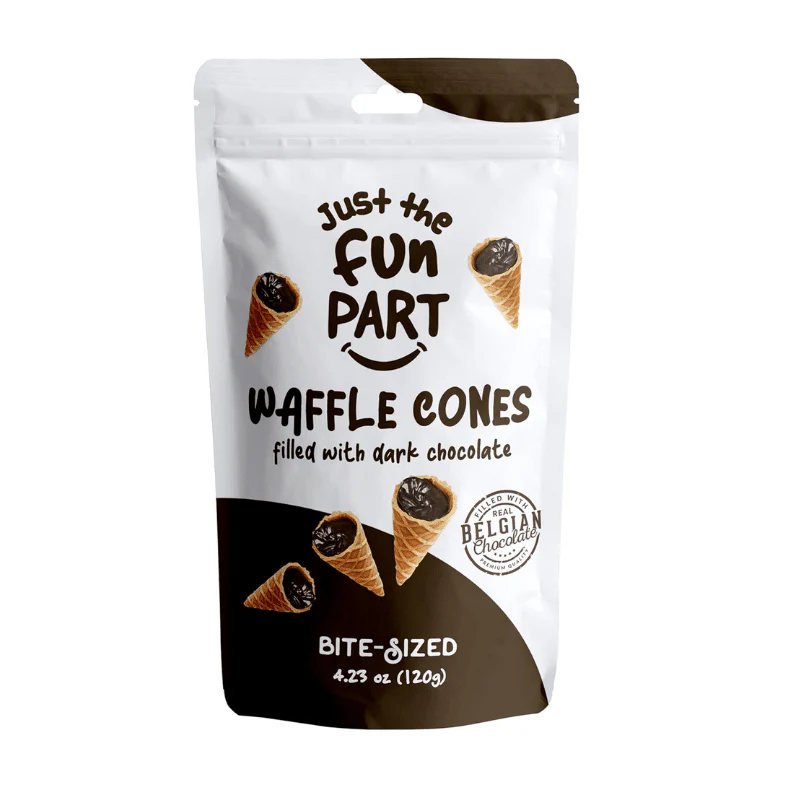 Just The Fun Part Mini Waffle Cones with Dark Chocolate, 4.23 oz