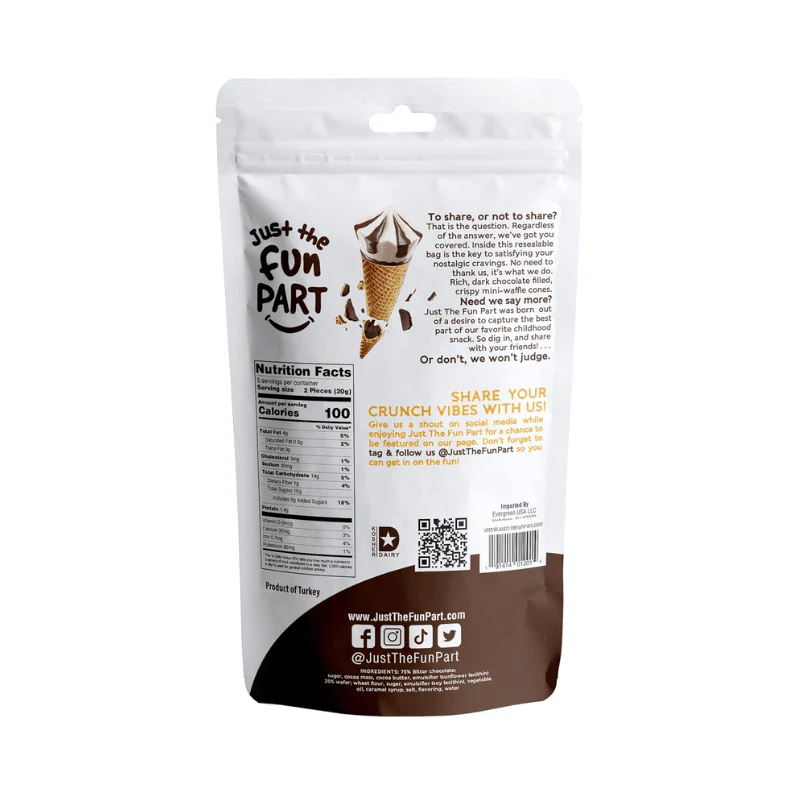 Just The Fun Part Mini Waffle Cones with Dark Chocolate, 4.23 oz - Image 2