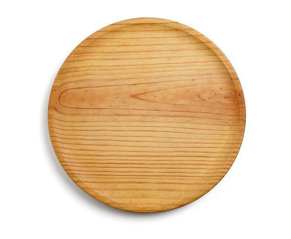 Khayyan Artisanal Pine Wood Serving Plate, 18 cm