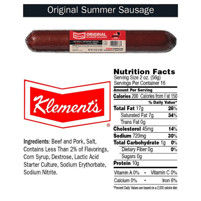 Klement’s Original Summer Log, 2 Lbs [Refrigerate After Opening] - Image 2