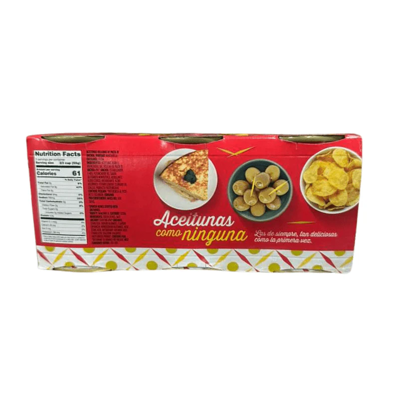 La Española Classic Green Olives Stuffed with Anchovies, 4.2 oz [Pack of 3] - Image 2