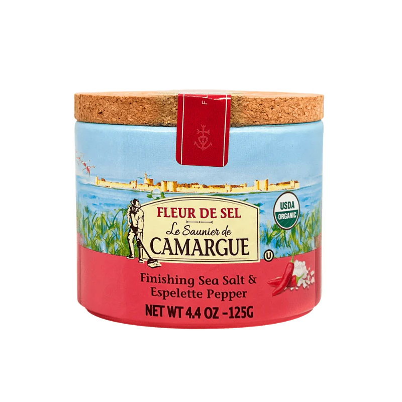 Le Saunier de Camargue Fleur De Sel Finishing Sea Salt & Espelette Pepper, 4.4 oz