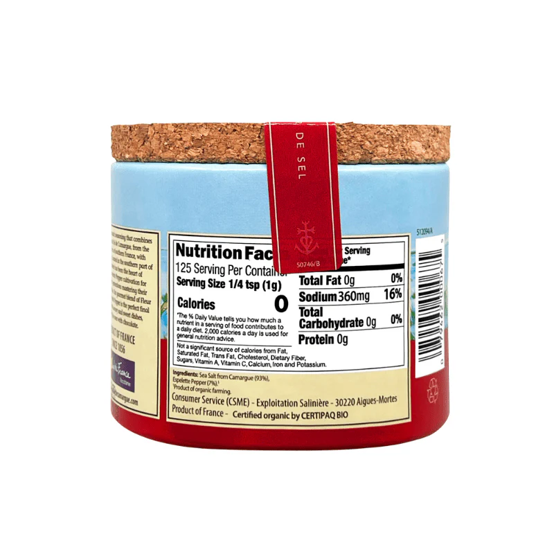 Le Saunier de Camargue Fleur De Sel Finishing Sea Salt & Espelette Pepper, 4.4 oz - Image 2