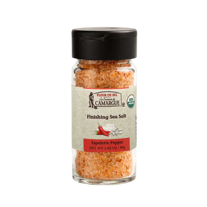 Le Saunier de Camargue Fleur De Sel Finishing Sea Salt Espelette Pepper Shakers, 2.82 oz