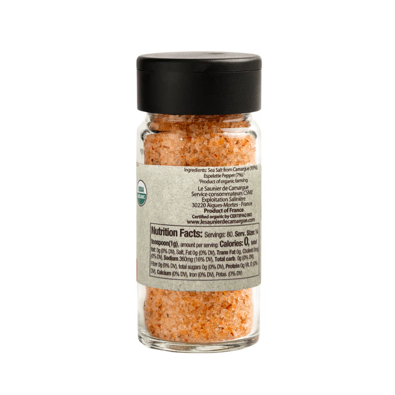 Le Saunier de Camargue Fleur De Sel Finishing Sea Salt Espelette Pepper Shakers, 2.82 oz - Image 2