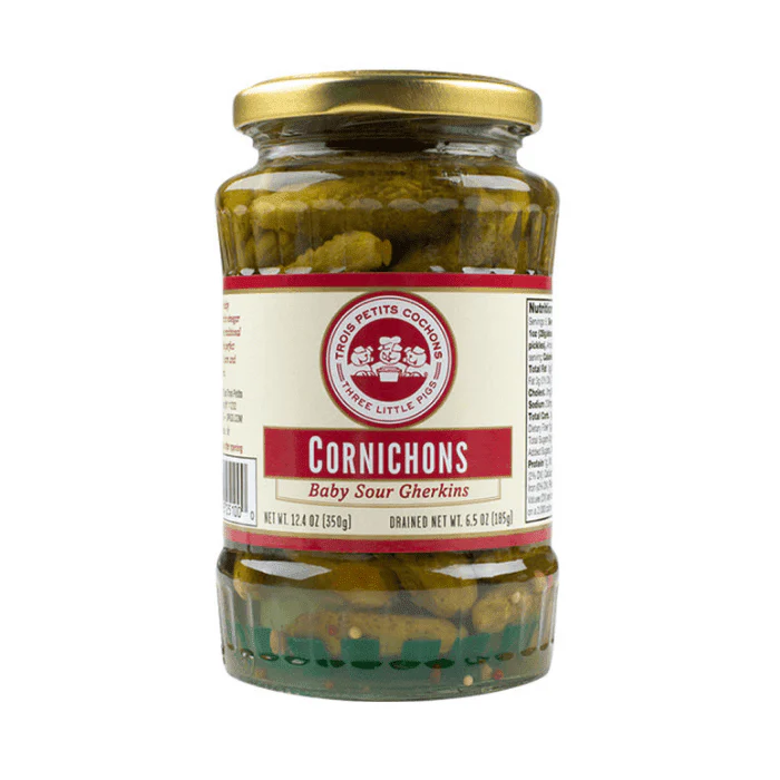 Les Trois Petit Cochon Cornichons, 12.4 oz