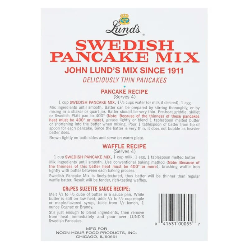 Lund’s Swedish Pancake Mix, 12 oz - Image 3