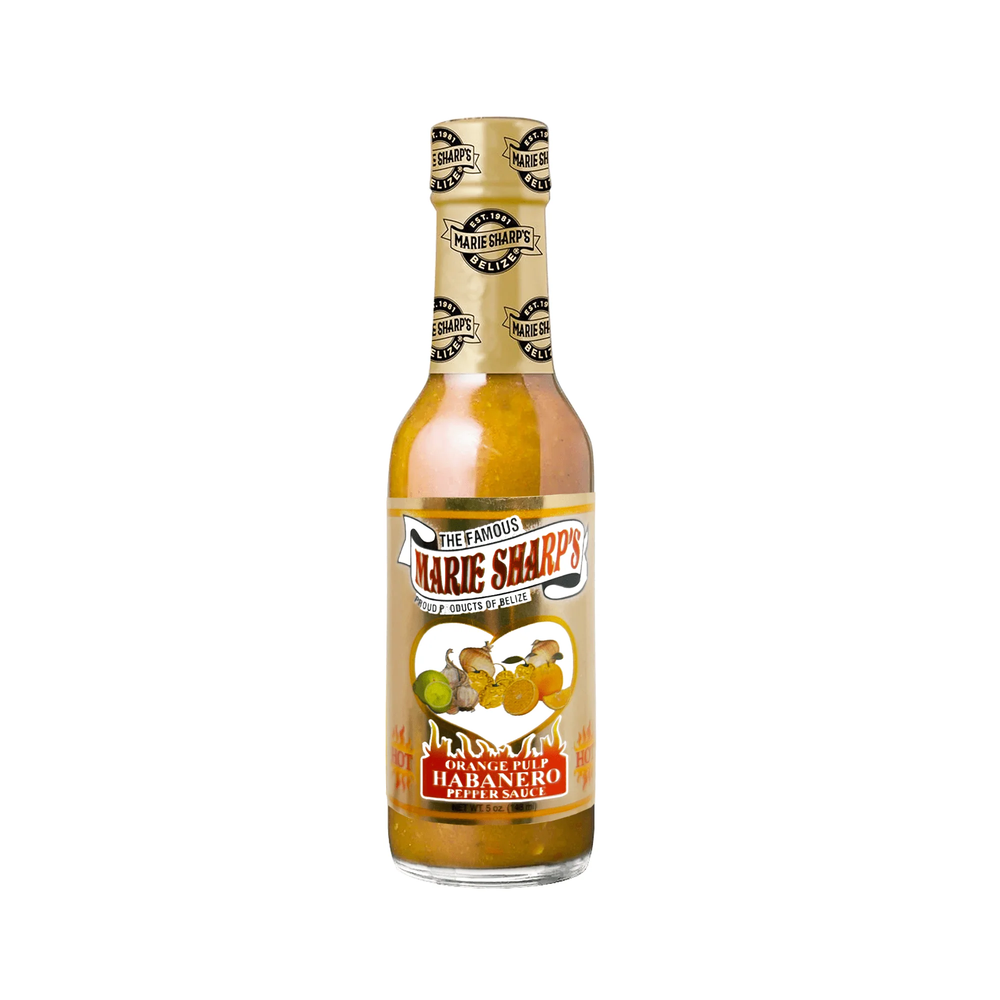 Marie Sharp's Orange Pulp Habanero Pepper Sauce, 5 oz