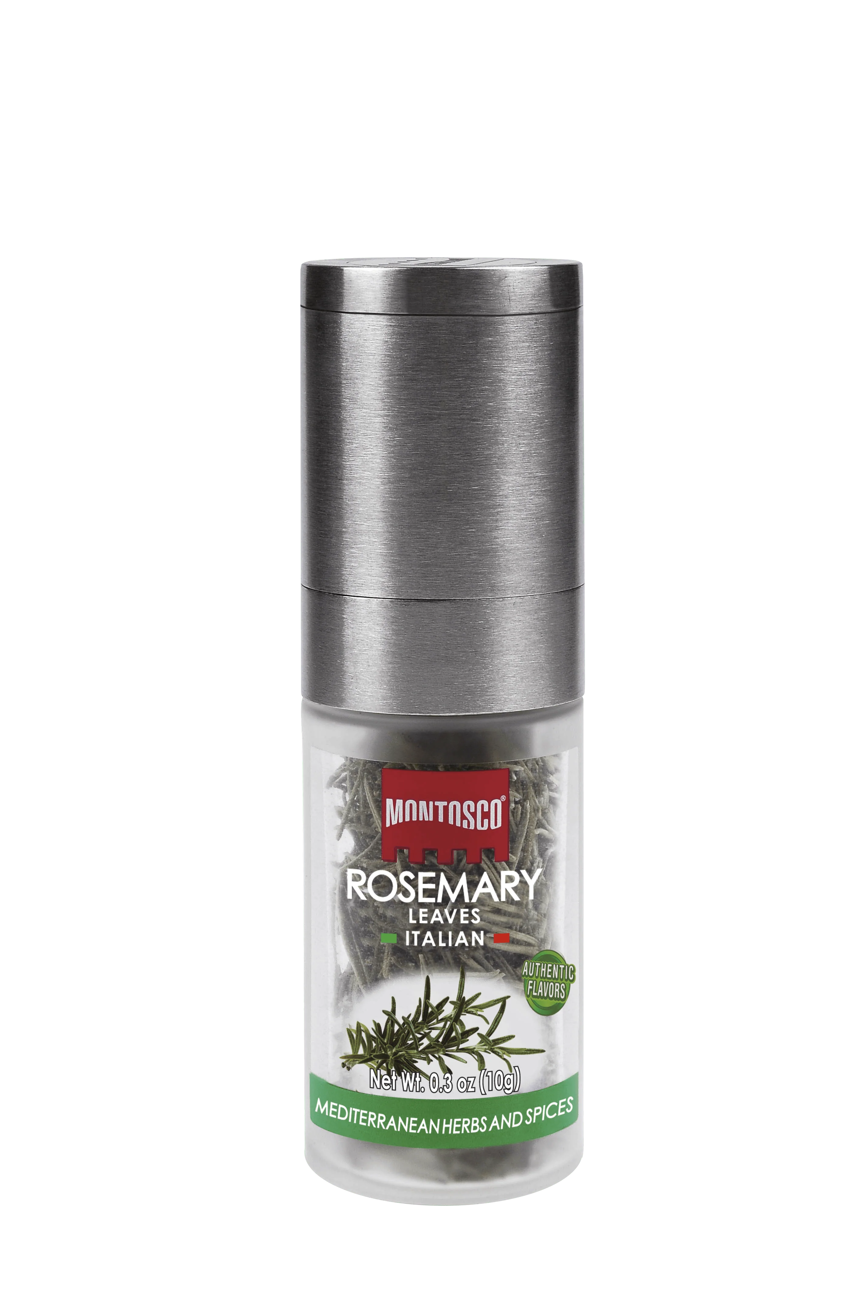 Montosco Italian Rosemary Leaves with Premium Grinder, 0.3 oz (10 g)