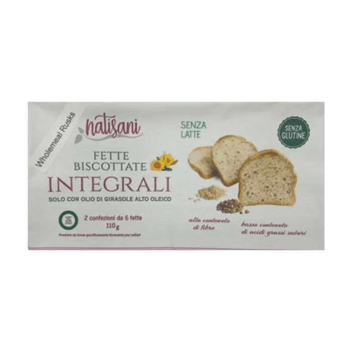 [Best Before: 06/25/2026] Natisani Whole Meal Gluten Free Rusks, 110g