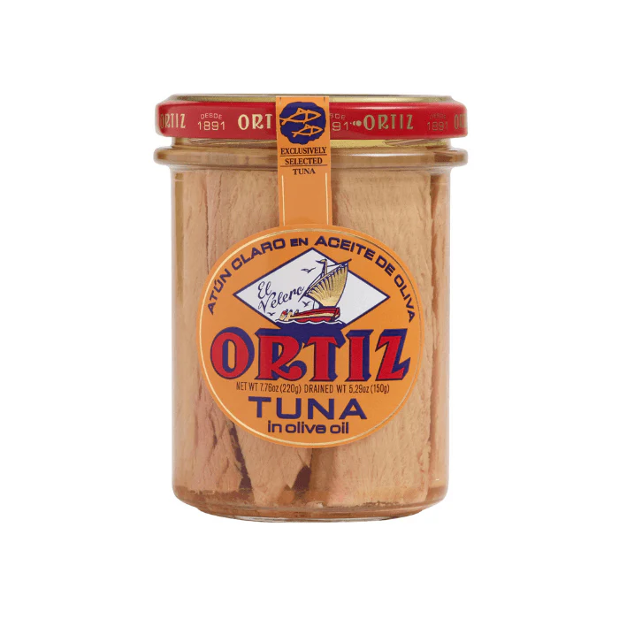 Ortiz Yellow Fin Tuna in Olive Oil Jar, 7.76 oz (220 g)