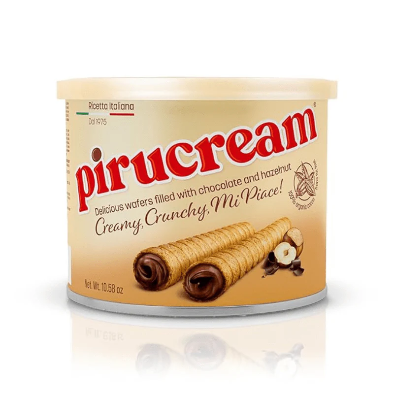 Pirucream Rolled Wafers with Chocolate Hazelnut Org. 300Gr/ 10.58Oz