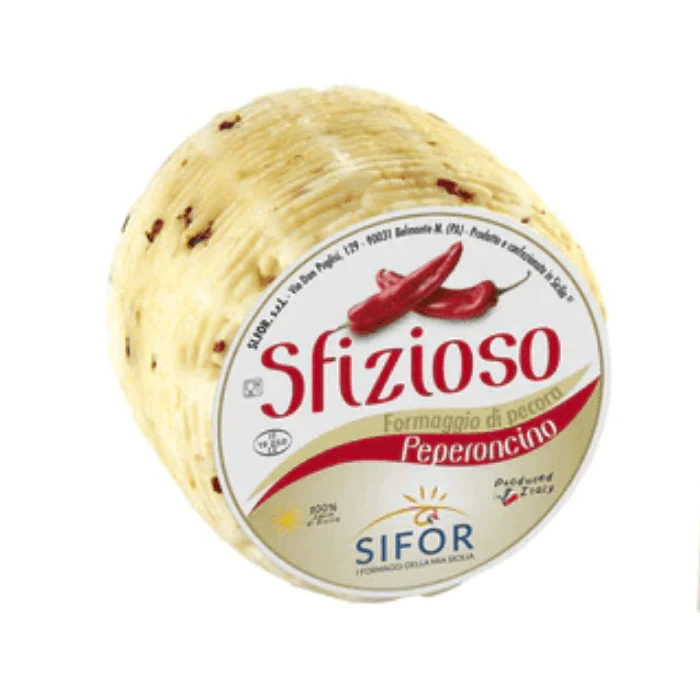 Sifor Sfizioso Primo Sale Sicilian Pecorino with Red Pepper Wheel, 1 Lbs