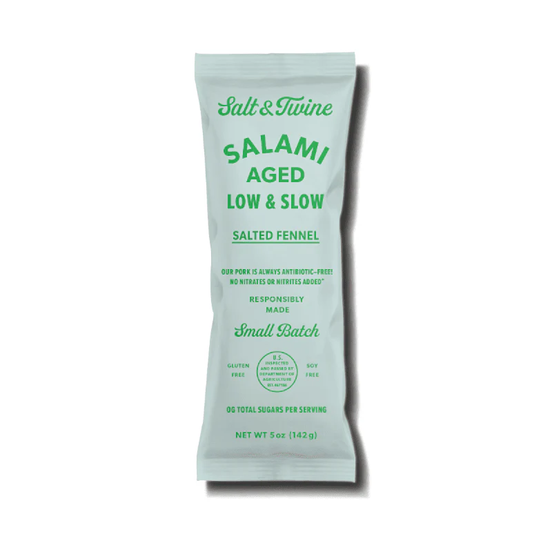 Salt & Twine Salted Fennel Salami, 5 oz [Refrigerate After Opening]
