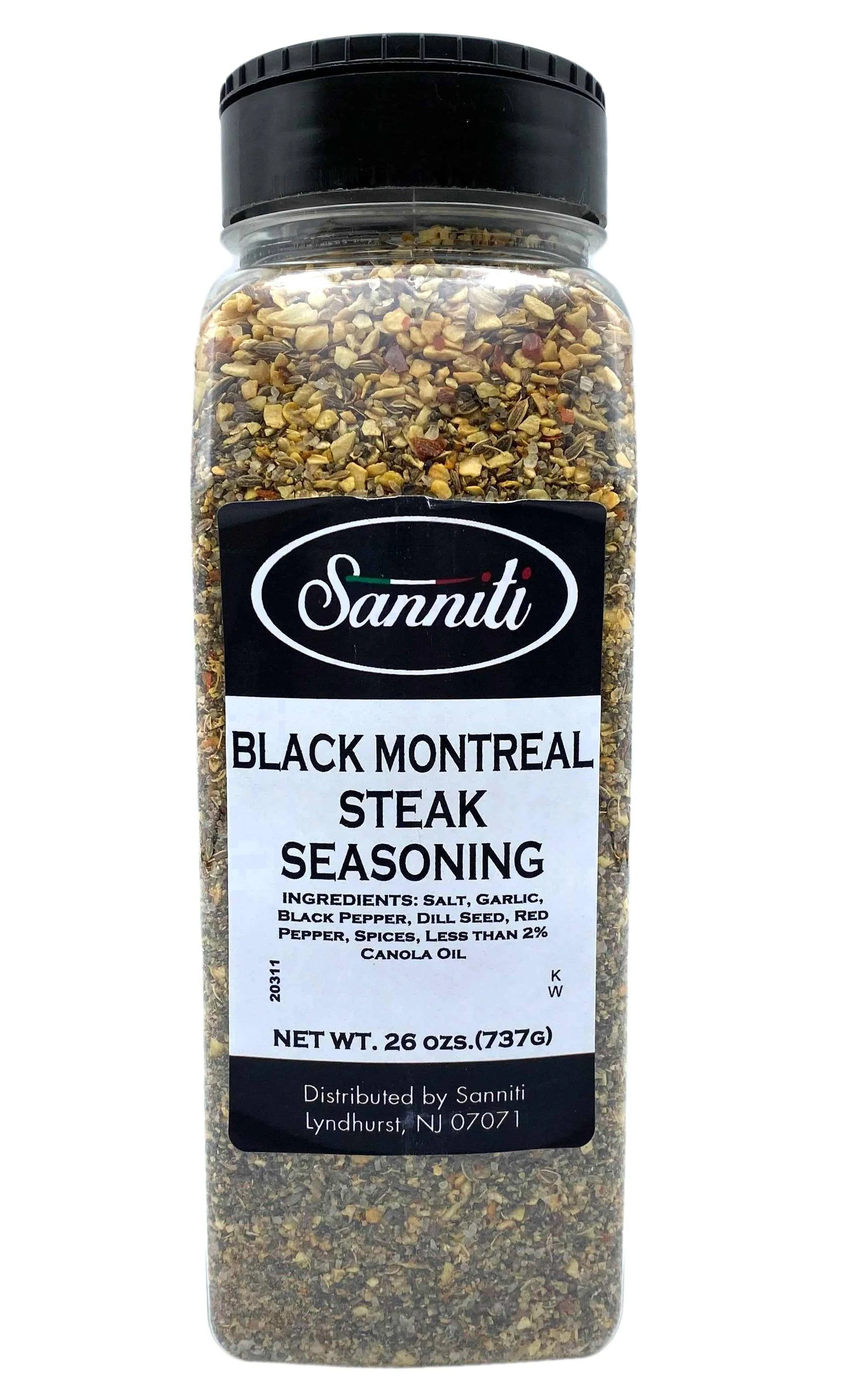 Sanniti Black Montreal Steak Seasoning, 26 oz (737 g)