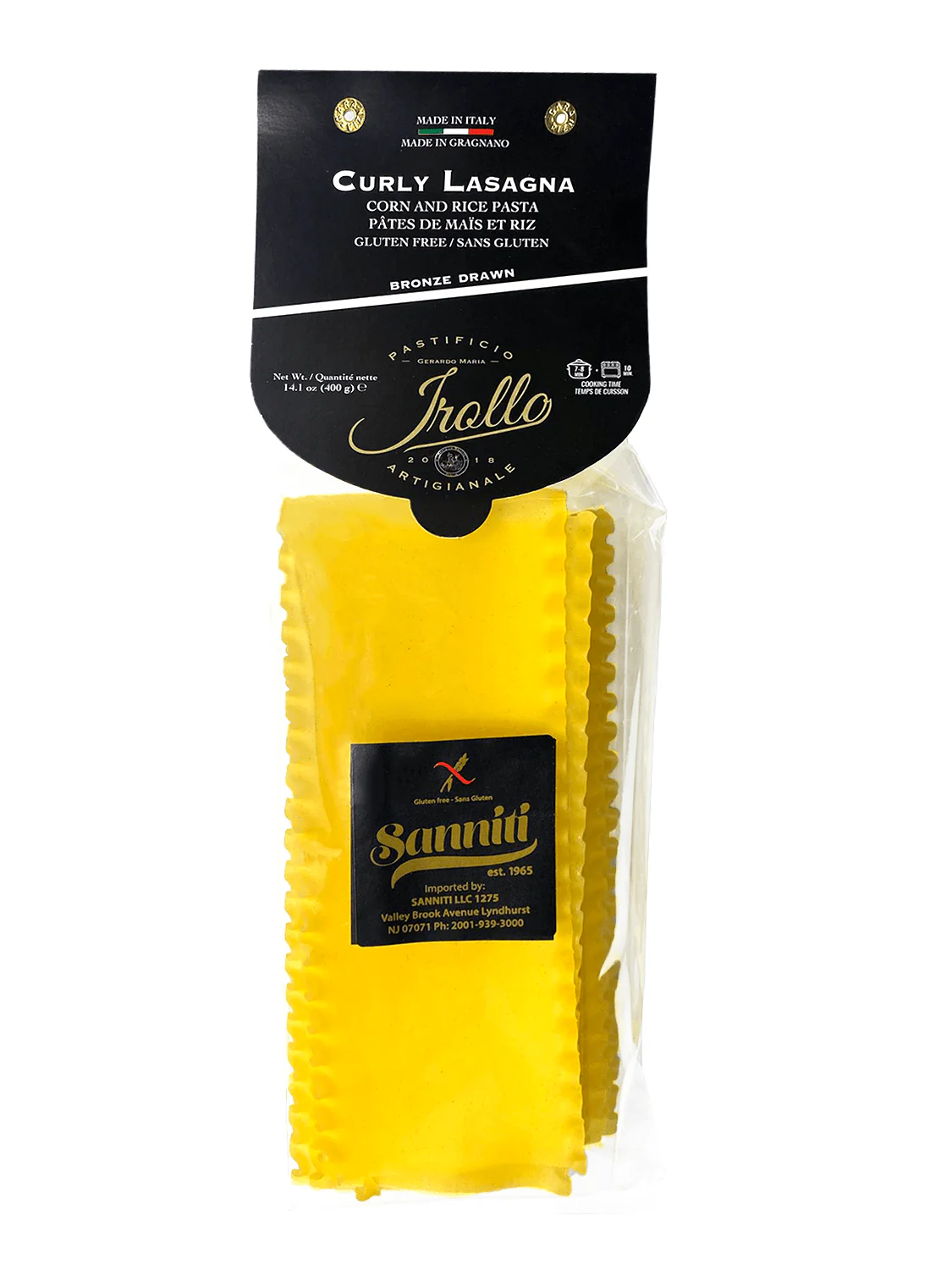 Sanniti by Irollo Gluten Free Curly Lasagna, 17.6 oz