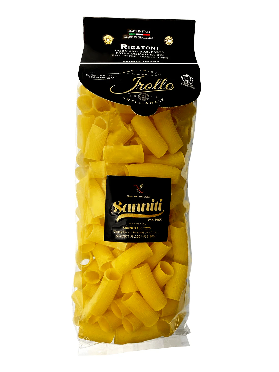 Sanniti by Irollo Gluten Free Rigatoni, 17.6 oz