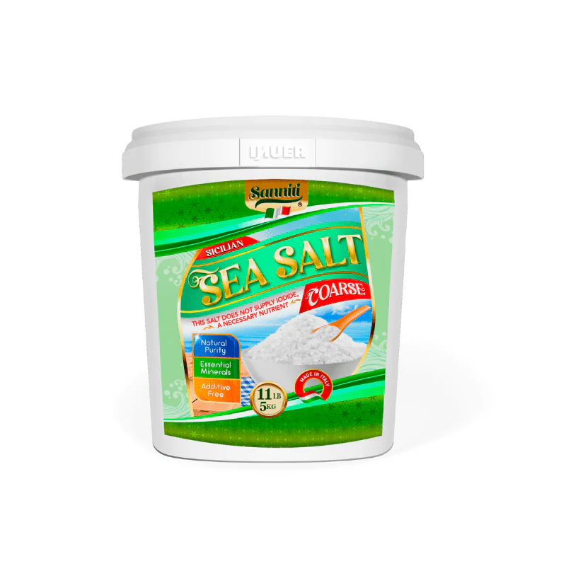 Sanniti Coarse Sicilian Sea Salt bucket, 11 Lbs