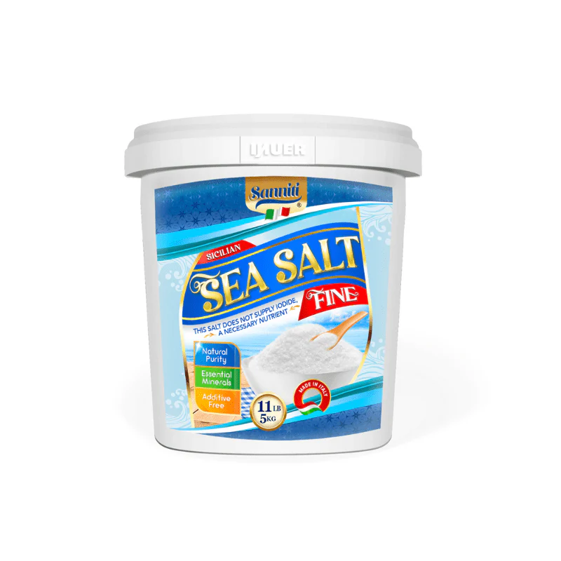 Sanniti Fine Sicilian Sea Salt bucket, 11 Lbs