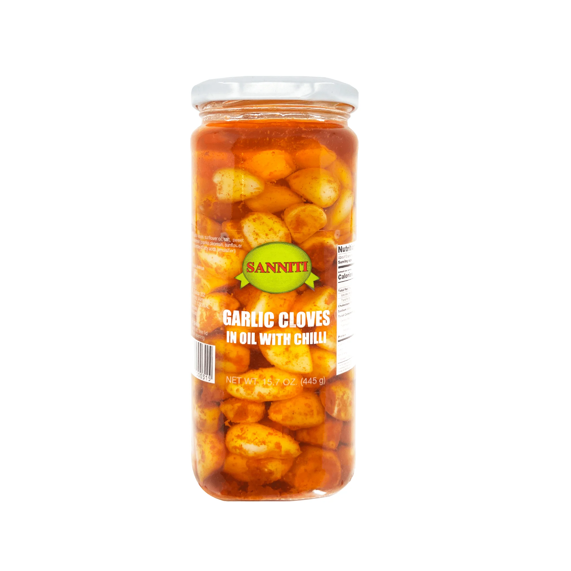 Sanniti Garlic Cloves in Oil with Chili, 15.7 oz (445 g)
