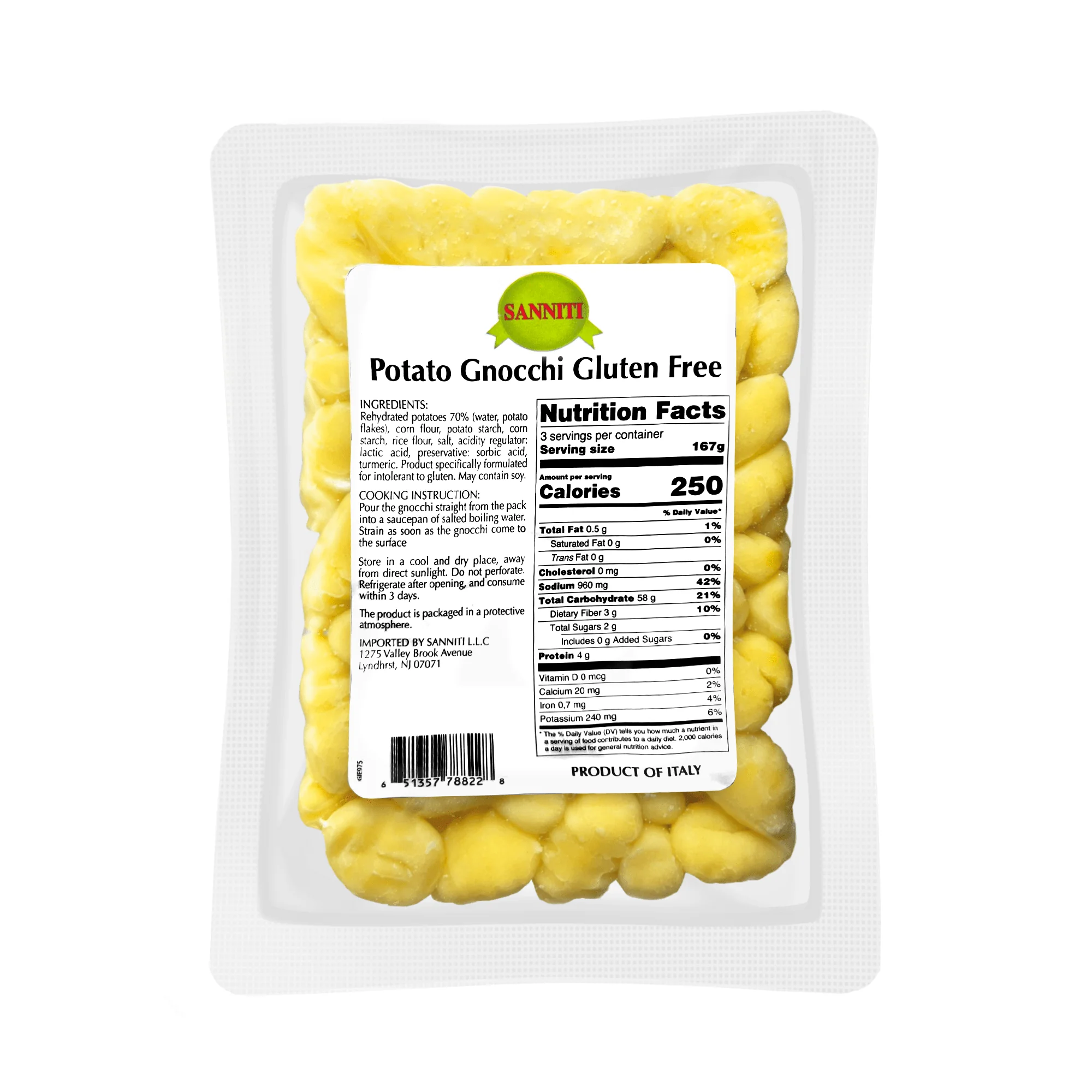 Sanniti Gluten Free Potato Gnocchi, 17.5 oz (500 g) - Image 7
