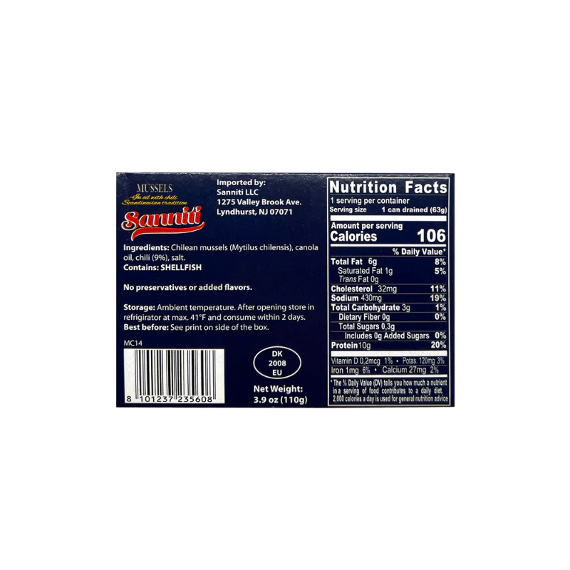 Sanniti Mussels in Oil with Chili, 3.9 oz - Image 3